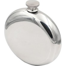 Özbience Çelik Parlak Gri 5 Oz 150 ml Yuvarlak Içki Şişesi