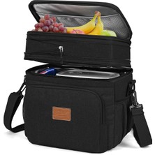 Özbience Yalıtımlı Körüklü Termal Termos Çanta, 21L, Siyah, Buzluk ve Yemek Taşıma