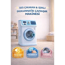 Magicway Işıklı Sesli Müzikli Büyük Oyuncak Çamaşır Makinası Evcilik ve Mutfak Çamaşır Yıkama Oyun Seti