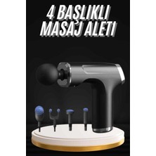 PremiumPort Mini Şarjlı Masaj Tabancası, 4 Başlıklı ve Hafif Masaj Aleti