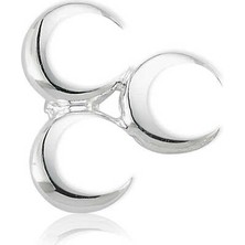 Noip 925 Ayar Gümüş Üç Hilal Rozet BRS98121017 (944)