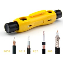 Koaksiyel Kablo Soyucu Çift Uçlu Renkli Sıyırma Aleti