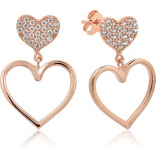 Noip 925 Ayar Gümüş Kalpli Küpe T3927 (944)