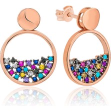 Noip 925 Ayar Gümüş Mix Taşlı Çiğ Damlası Bayan Küpe T6401 (944)