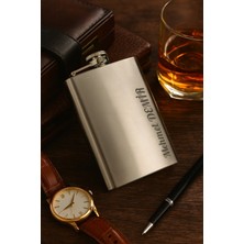 Özbience Kişiye Özel Paslanmaz Çelik 9 Oz Cep Matarası, Retro ve Klasik Erkek Hediye