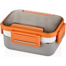 Özbience Turuncu Çift Katmanlı Paslanmaz Çelik Öğle Yemeği Kutusu