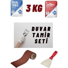 3 kg Duvar Tamir Seti: Sıva, Saten Alçı, Zımpara ve Spatula ile Kolayca Tamir