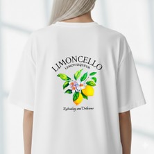 Etoile Studio Unisex %100 Pamuklu Oversize Grafik Baskılı Bisiklet Yaka Tişört Limonçello