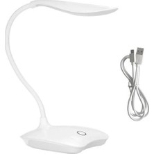 Ayarlanabilir Beyaz Renk Dokunmatik Şarjlı Masa Lambası