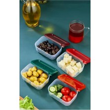 Noip 4'lü Kapaklı Saklama Kabı Çerezlik Kahvaltılık Piknik KABI-HS-017 (925)