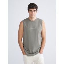 Lc Waikiki Yeni Sezon Bisiklet Yaka Baskılı Erkek Kolsuz Tişört