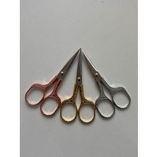 11 cm Çiçek Desenli Kabartmalı Bronz Nişan ve Nakış Makası