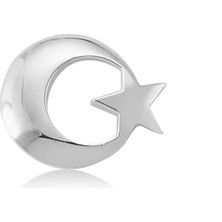 Noip 925 Ayar Gümüş Ay Yıldız Rozet T8339 (925)