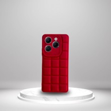 Noip Infinix Hot 40 Uyumlu  Silikon Madlen Case Kırmızı (925)