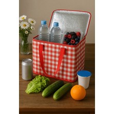 Özbience Termal Kamp ve Piknik Çantası, Ekose Desen, Ergonomik Tasarım, 35X20