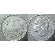 Banknoting Fransa 5 Frank 1947.