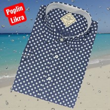 Eren Style Slim Fit Pamuklu Kısa Kollu Yaka Gizli Düğme Gömlek (Slim Fit Kalıp)