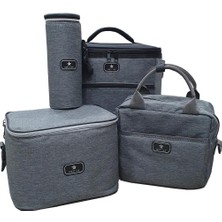 Özbience Gri 4'lü Termal Çanta Seti 4'lü Paket, 25-12 Litre Kapasiteler