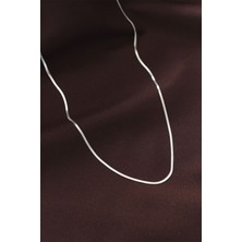 Pazarcan Çelik Gümüş Renk 60 cm Ince Italyan Zincir Kolye - TJ-BKO6226