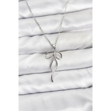 Pazarcan 316L Çelik Zincir Gümüş Renk Fiyonk Model Kadın Kolye - TJ-BKO10868