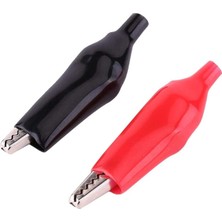 Kroko Kablo Ucu Kıskaç Timsah Ağızlı 35 mm Kırmızı Siyah 5'li Set