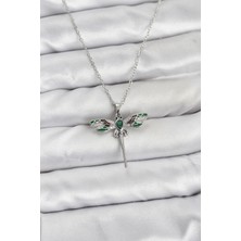 Pazarcan 316L Çelik Zincir Gümüş Renk Yusufçuk Model Zirkon Taşlı Kadın Kolye - TJ-BKO10832