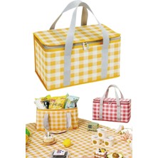 Özbience Ekoseli 25 Litre Termos Çanta, Soğutucu ve Termal Buzluk Çantası