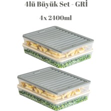 Özbience Büyük Boy Saklama Kabı Seti, Buzluk ve Buzdolabı Için, 4’lü Paket