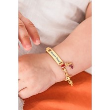 Normadia 925 Ayar Gümüş Kız Bebek Uğur Böceği ve Ayak Izi Isimli Künye