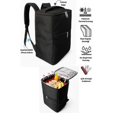 Özbience 20 Lt Termal Sırt Çantası, Yalıtımlı Outdoor, Kamp, Piknik, Soğutucu Siyah