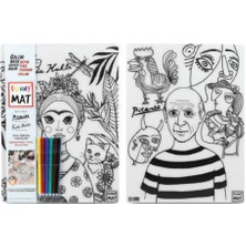 Getittir Funny Mat - Pablo Pıcasso ve Frıda Kahlo 6'lı Kalem Hediyeli 30 x 40 cm