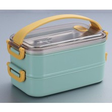 Özbience Paslanmaz Çelik Yemek Kabı, 1400 Ml, Yeşil, Taşıması Kolay, Dayanıklı