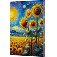 Getittir Van Gogh 4 - Ayçiçekleri Çizgili Yan Boyamalı Defter
