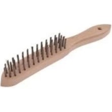 6 Sıralı Tel Fırça Ağaç Saplı, Dayanıklı ve Kullanışlı Temizlik Aracı