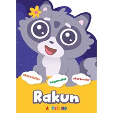 Getittir Şekilli Hayvanlar Serisi - Rakun Aktivite Boyama Çıkartma Kitabı