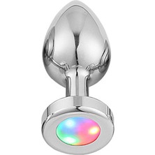 Skygo NOXXX Çelik Anal Plug Led Işıklı Orta Boy