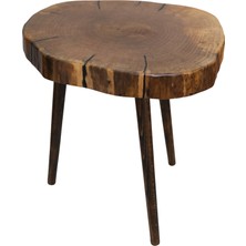 Armes Ev Concept Doğal Ağaç Kütük Yan Sehpa -  3 Ayaklı Dekoratif Orta Sehpa - El Yapımı