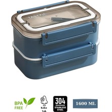 Özbience Iki Katlı Paslanmaz Çelik Sefer Tası, 1600 Ml, Kolay Kilitli, Pratik ve Dayanıklı