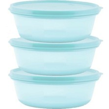 Özbience Açık Mavi 600 ml 3'lü Buzdolabı Saklama Kabı Seti