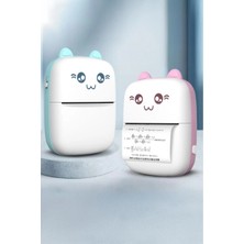 Getittir C9 Pembe Mini Yazıcı Taşınabilir Termal Yazıcı Kablosuz Bağlantı Ap Kontrol Cep Yazıcısı ( Lisinya )