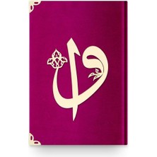 Getittir Orta Boy Kadife Kuran-I Kerim (Pembe, Elif-Vavlı, Mühürlü)