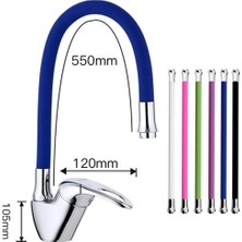 Getittir Mix Kuğu Mutfak Evye Bataryası Renkli Oynar Başlıklı Mavi ( Lisinya )