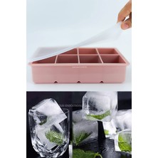 Özbience Büyük 8 Bölmeli Silikon Buz Kalıbı, Kapaklı, Çok Amaçlı, Kolay Kullanım