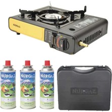 Özbience Portatif Kamp Ocağı Seti, 3'lü, 220 gr Kartuş, Taşınabilir ve Pratik Kullanım