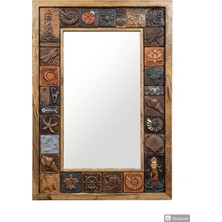 Ahşap ve Seramik Kolaj Ayna