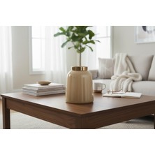 Bosso Model 2011 Krem Dekoratif Cam Vazo 15X18 cm Modern Renkli Tasarım Salon Ofis Ev Dekoru Çiçekçilik Obje Sunumu