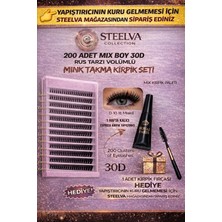 Steelva Takma Kirpik Seti ( 200 Adet ) Kirpik Kiti 30D