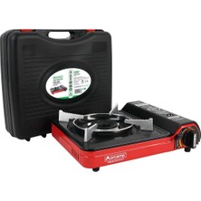 Özbience Portatif Kamp Ocağı Gaz Stop Emniyetli Kırmızı (Toptancı Amca)