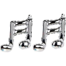 Parti Sürprizi Eğlenceli Müzik Notaları Gümüş Şekilli Folyo Balon