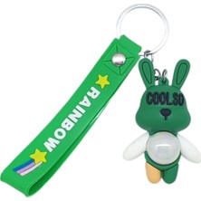 Getittir Figürlü ve Işıklı Silikon Anahtarlık -  Tavşan - Yeşil (Lisinya)